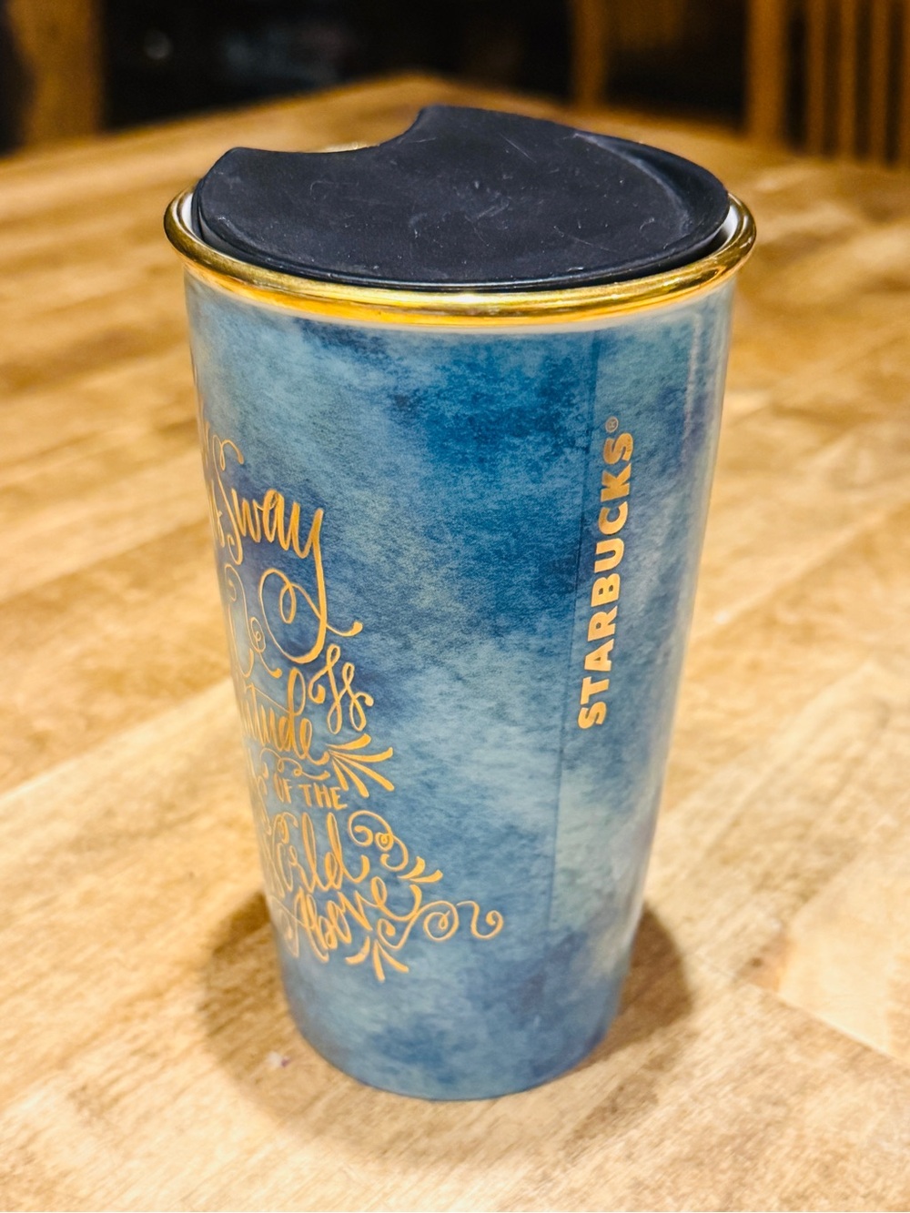 Starbucks Tumbler 12 oz Blue marble ceramic